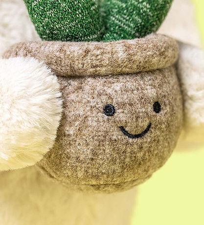 Jellycat Bamse - Cream Bunny With Plant