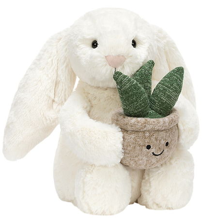 Jellycat Bamse - Cream Bunny With Plant
