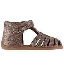 Pom Pom Begyndersandaler - Starter Velcro - Rose Glitter