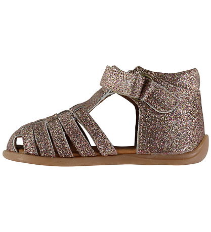 Pom Pom Begyndersandaler - Starter Velcro - Rose Glitter