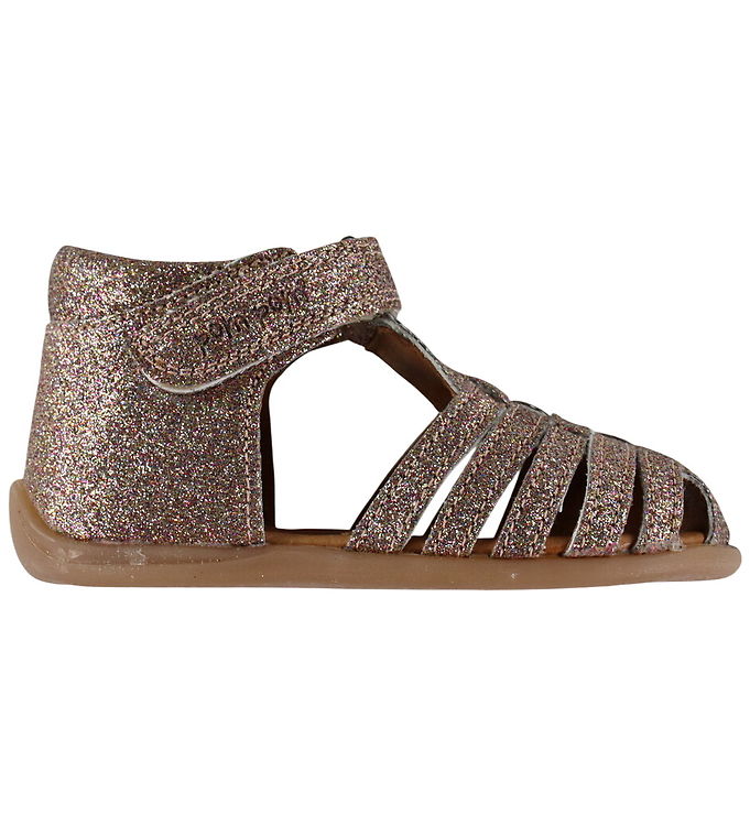 Pom Pom Begyndersandaler – Starter Velcro – Rose Glitter