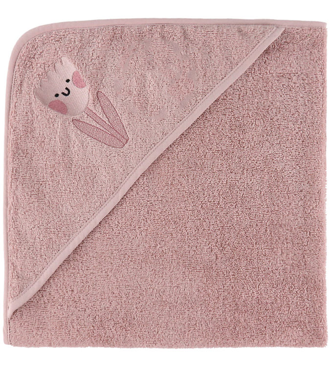 Nørgaard Madsens Babyhåndklæde – 75×75 cm – Pale Mauve m. Tulipa