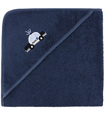 Nørgaard Madsens Badeslag - 75x75 cm - Navy m. Politibil