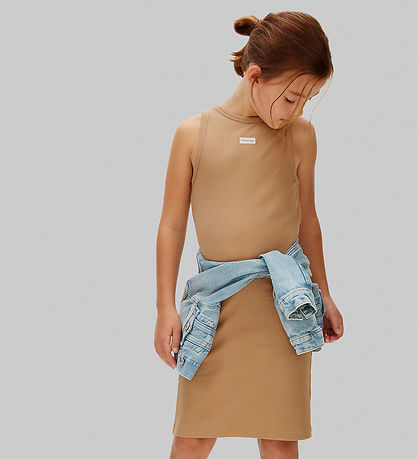 Calvin Klein Kjole - Rib - Tigers Eye Brown