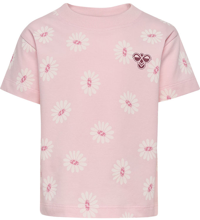 Hummel T-shirt - Pale Lilac m. Blomster billede
