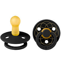 BIBS Colour Sutter - Str. 2 - Rund - 2-pak - Black/ Gold