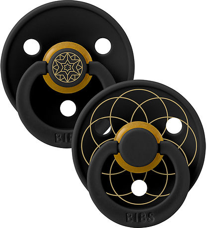 BIBS Colour Sutter - Str. 2 - Rund - 2-pak - Black/ Gold