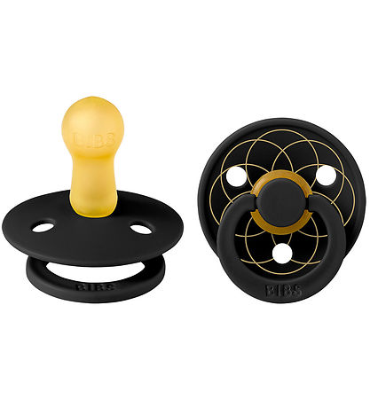 BIBS Colour Sutter - Str. 2 - Rund - 2-pak - Black/ Gold