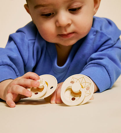 BIBS Colour Sutter - Str. 2 - Rund - 2-pak - Ivory/ Gold