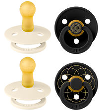 Bibs Colour Sutter - Str. 2 - 4-pak - Rund - Ivory/ Black/ Gold
