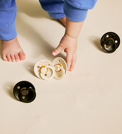 Bibs Colour Sutter - Str. 2 - 4-pak - Rund - Ivory/ Black/ Gold