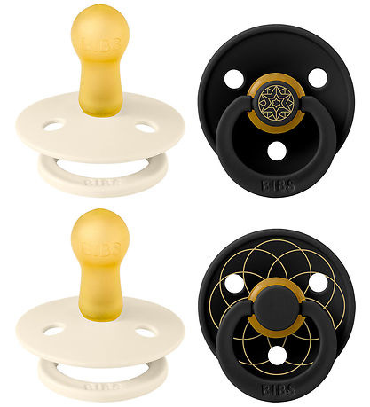 Bibs Colour Sutter - Str. 2 - 4-pak - Rund - Ivory/ Black/ Gold