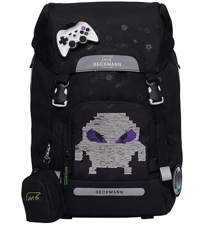 Beckmann Skoletaske - Classic - Maxi - Pixel/ Sort