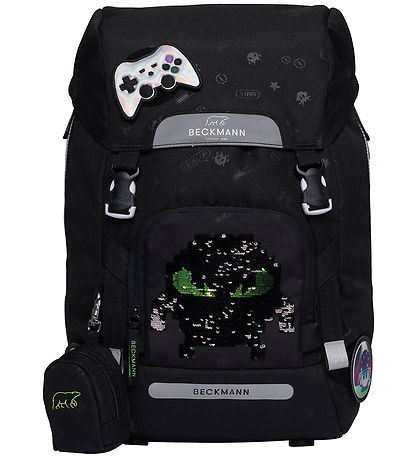 Beckmann Skoletaske - Classic - Maxi - Pixel/ Sort