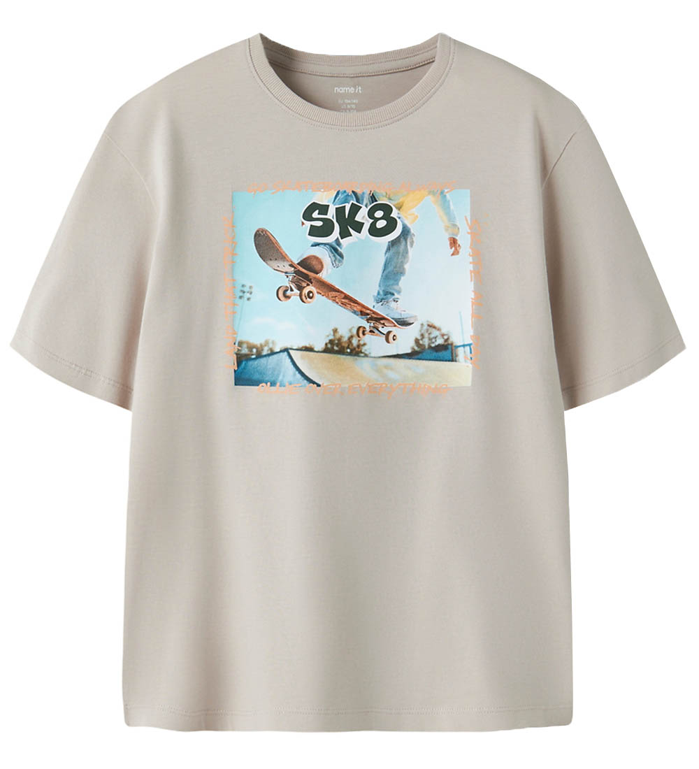 Name It T-Shirt - NkmVoto - Chateau Gray/SK8 - Name It - 6 Jahre (116) - T-Shirts