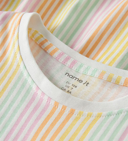 Name It Kjole - NkfVigga - Bright White/Cool Stripe