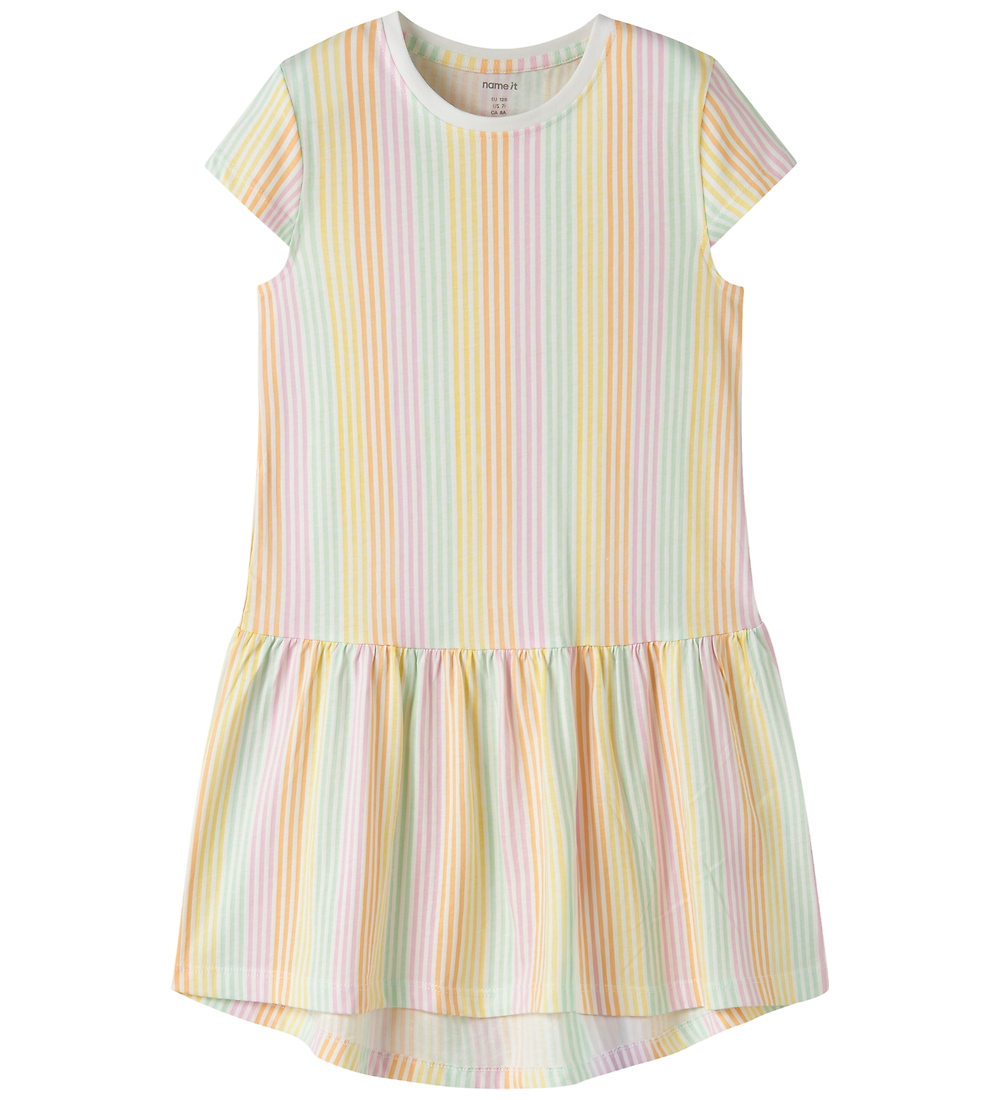 Name It Jurk - NkfVigga - Bright White/Cool Stripe - Name It - 14 jaar (164) - Jurken