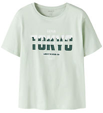 Name It T-shirt - NkmVilogo - Pale Aqua/Tokyo