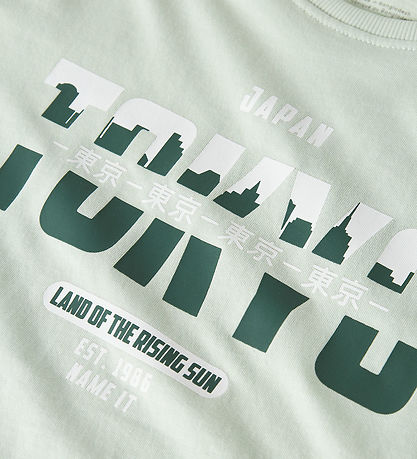 Name It T-shirt - NkmVilogo - Pale Aqua/Tokyo