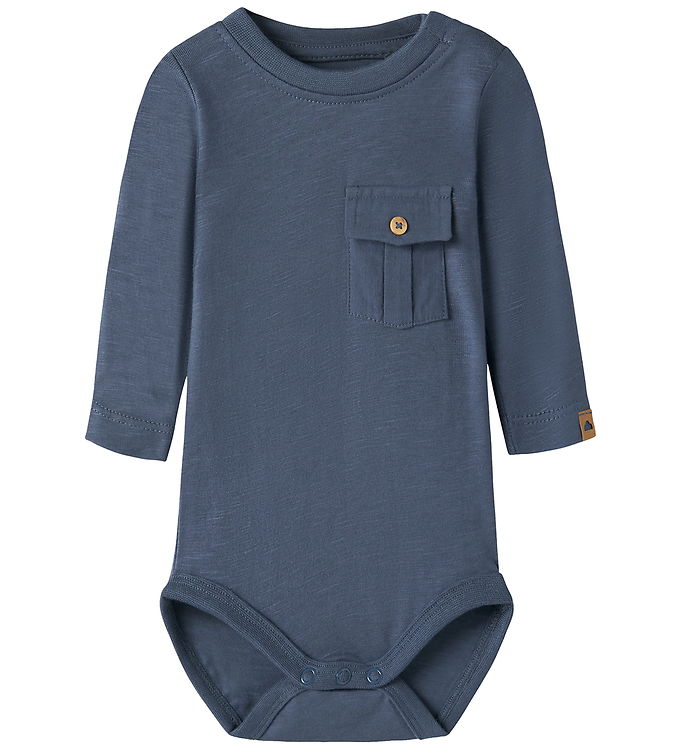 Name It NbmHowel - Baby Body med lange ærmer - Blå - 50