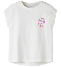 Name it T-shirt - NmfVarutti - Bright White/Unicorn