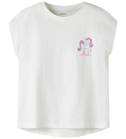 Name it T-shirt - NmfVarutti - Bright White/Unicorn