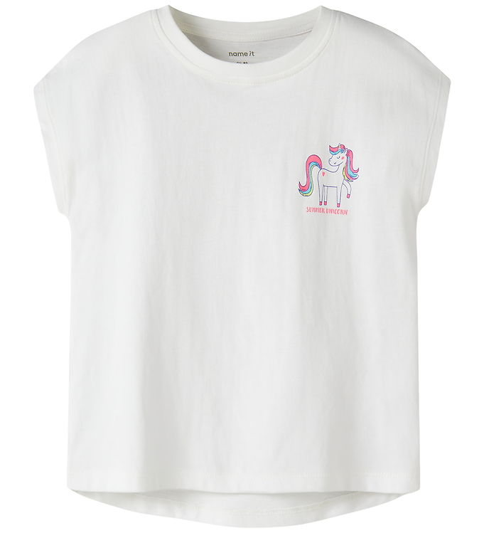 Name It T-shirt - NmfVarutti - Bright White/Unicorn