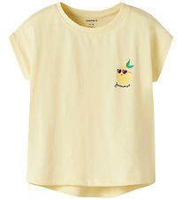 Name it T-shirt - NmfVarutti - Double Cream/Summer Lemon