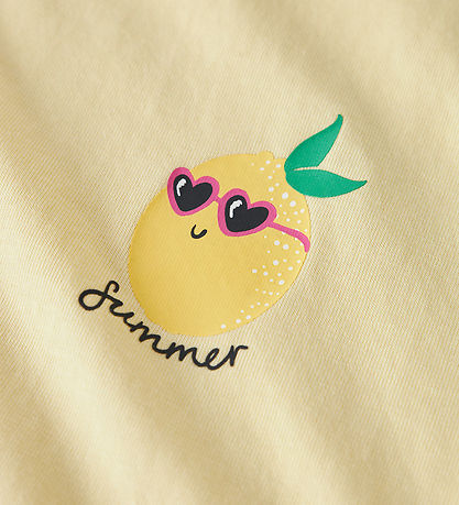 Name it T-shirt - NmfVarutti - Double Cream/Summer Lemon