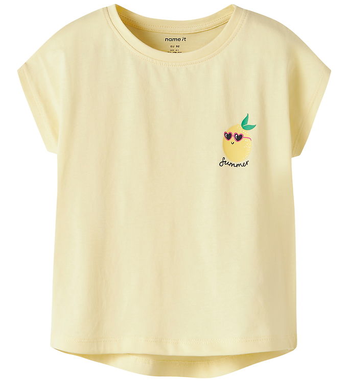 Name It T-shirt - NmfVarutti - Double Cream/Summer Lemon