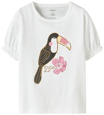 Name it T-shirt - NmfHoneia - Bright White/Toucan