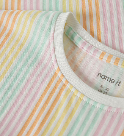 Name it T-shirt - NmfVigga - Bright White/Cool Stripe