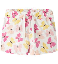 Name it Shorts - NmfVigga - Bright White/Pink Butterfly