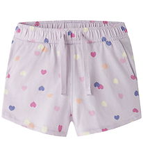 Name it Shorts - NmfVigga - Lavender Fog/Colorful Hearts