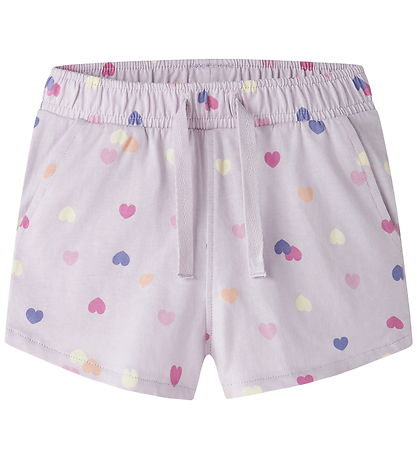 Name it Shorts - NmfVigga - Lavender Fog/Colorful Hearts
