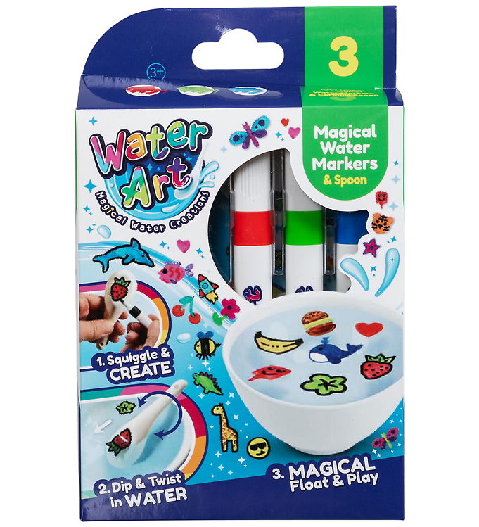 Water Art Tuscher - 3 stk - Magical Water Markers & Spoon