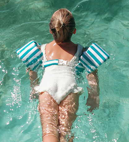 SunnyLife Svømmevest - 3-6 År - Poppy The Peach/Green Stripe