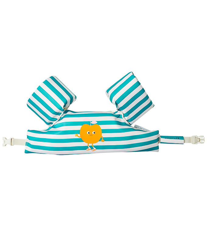 SunnyLife Svømmevest - 3-6 År - Poppy The Peach/Green Stripe