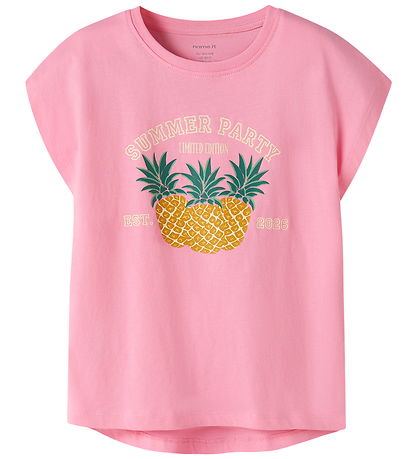 Name It T-shirt - 3-pak - NkfVigea - Pink Drink/Bright White + N