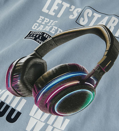 Name It T-shirt - 2-pak - NkmVoto - Blue Fog/Chateau Gray