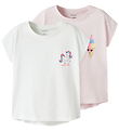 Name It T-shirt - 2-pak - NmfVarutti - Bright White/Cradle Pink