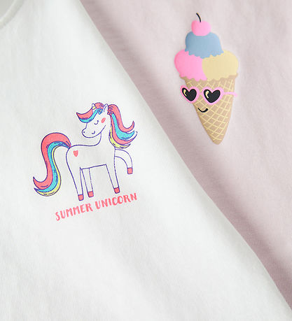 Name It T-shirt - 2-pak - NmfVarutti - Bright White/Cradle Pink