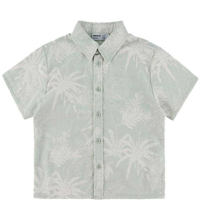 Name It Skjorte - NkmHejon - Pale Aqua m. Palmer