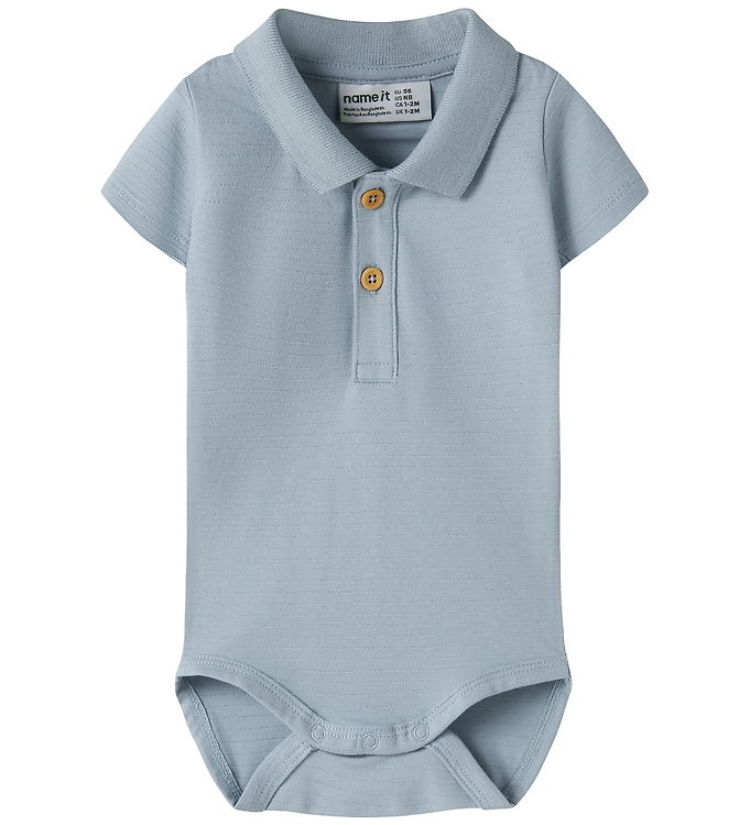 Name It Body k/æ - Hulmønster - Polo - NbmHofman - Blue Fog