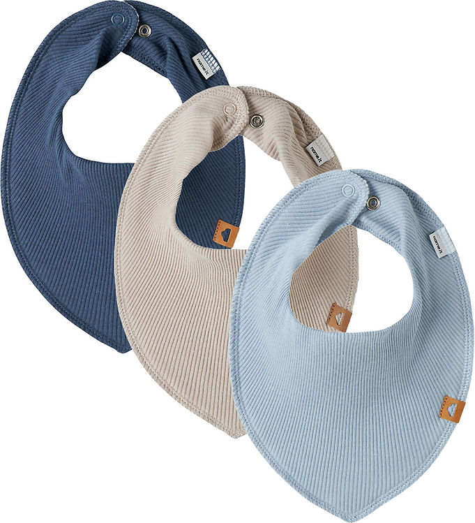 Name It Savlesmække - Rib - NbmYasim - 3-pak - Chateau Gray/Blue