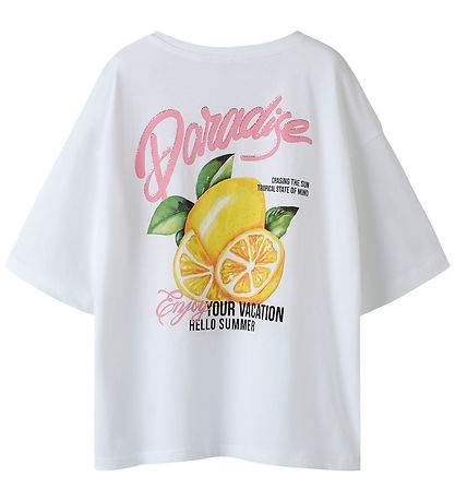 Name It T-shirt - NkfHaima - Bright White/Paradise
