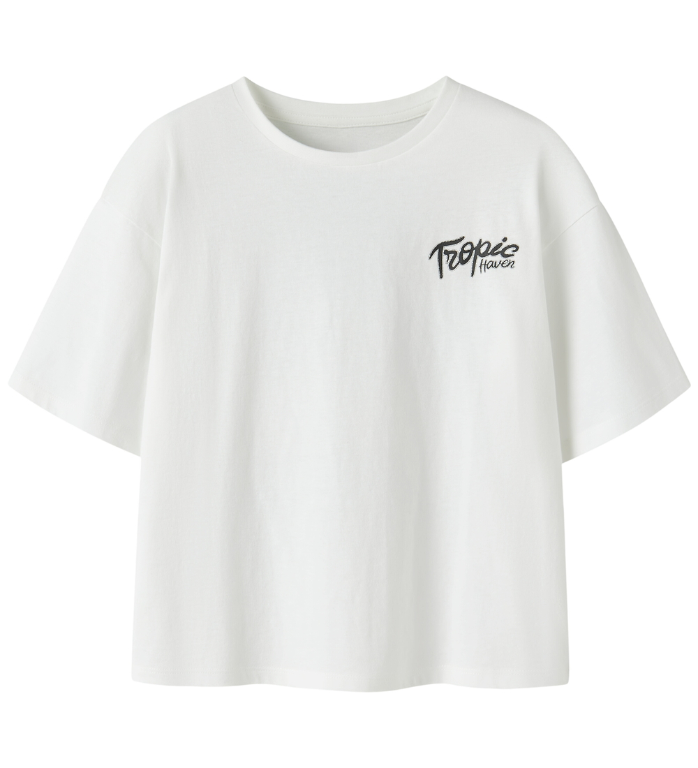 Name It T-Shirt - NkfHaima - Bright White/Tropic Haven - Name It - 6 Jahre (116) - T-Shirts