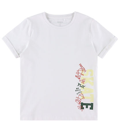 Name It T-shirt - NkmVux - Bright White/Skate Boy