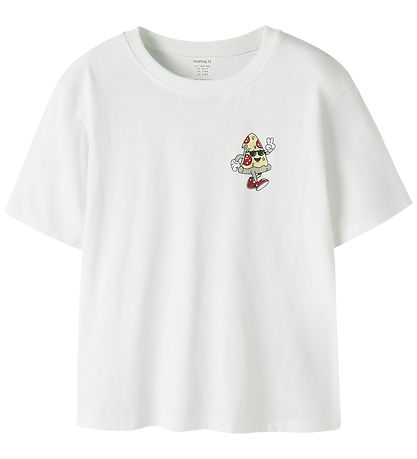 Name It T-shirt - NkmVeldo - Bright White/Pizza