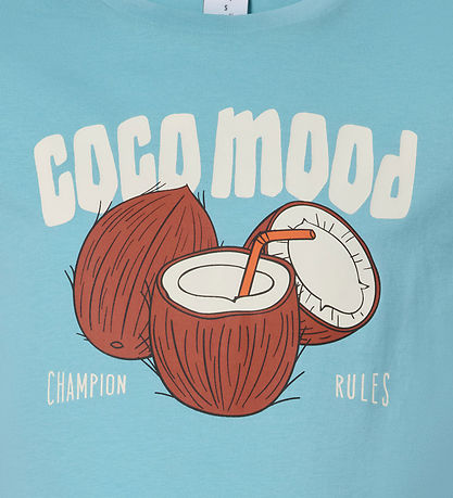 Champion T-shirt - Lyseblå m. Print